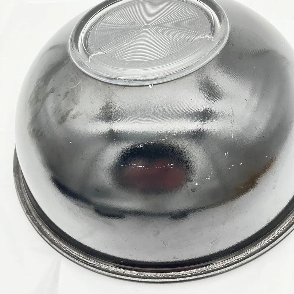 Pyrex Mixing Bowl 326 4L 4.2qt Jet Black Vintage 1980s Glass Large Serving Bowl